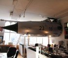 Office Decorated With a Refurbished Vintage 1960s Fighter Plane