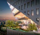 Shenzen Interchange: New Landmark Tower Has Green Pockets Chiseled Right Into Its Sides