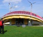 Wind and Solar Powered Shipping Container Unfolds Into Traveling Cultural Exhibition