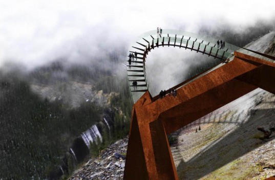 discovery walk architecture and nature, sturgess architecture, discovery walk, discovery walk canada, tourist architecture, green design, bridges, building technology and nature, canada architecture, sunwapta valley, columbian icefields, tourism design