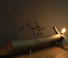 fLume: Discarded Christmas Trees Transformed Into Rustic Lamps