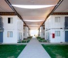 Shipping Container Miner’s Hotel in Chilean Desert Capped With Huge Canvas Roof