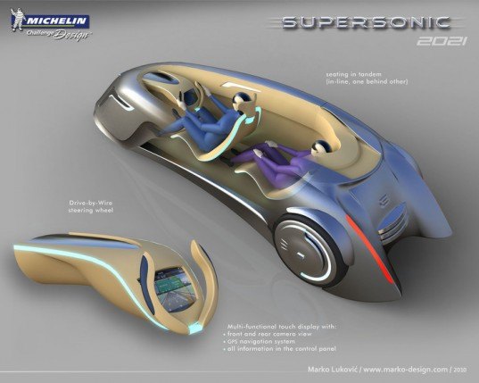 Supersonic concept car, Marko Lukovic, Michelin Challenge Design, green transportation, green automotive design, alternative transportation