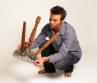 Designtree’s Salvage Stool Combines Recycled Aluminum with Discarded Wooden Legs