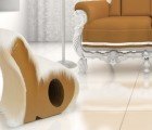Hair Chair: A Furry Alphabet Letter Chair Made from Corrugated Cardboard
