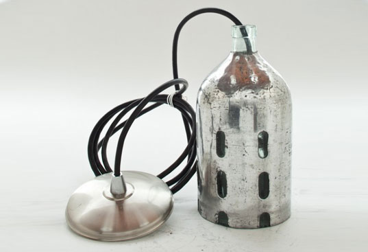 seltzer lamp, recycled lamp, green lamp, green lighting, antique seltzer water lamp, eco lamp, russell johnson, eco design, green design, sustainable design