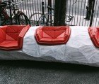 The Reclaimed Log Chop Bench is a Futuristic Version of a Rustic Sofa