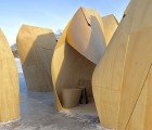 Winnipeg Ice-Skating Shelters Mimic Buffalos Bracing Against The Wind