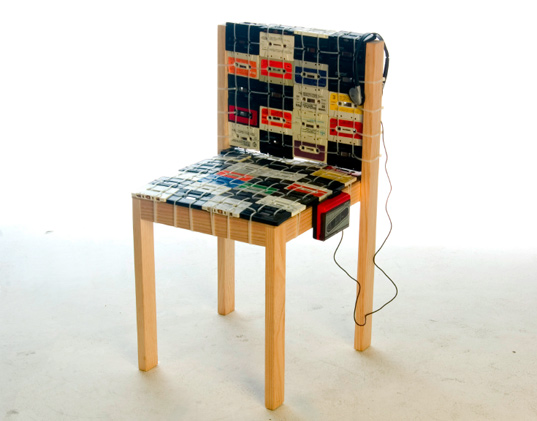 cassette chair, ooomydesign, green design, green furniture, eco design, sustainable design, eco furniture, recycled materials, eco materials, cassette furniture
