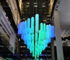Shape Shifting LED Light Chandelier on Permanent Display in Moscow Shopping Center