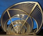 Arganzuela Footbridge: Spiraling Conical Bridge Spans Madrid’s Manzanares River