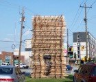 Edge Condition Scrap Wood Pavilion Is A Dizzying Jenga-Like Sculpture