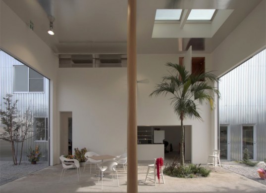 green design, eco design, sustainable design, Ikimono Architects, Open air architecture, interior garden, interior courtyard, Airy House, Gunma, Japan, Japanese Architecture, cafe residence