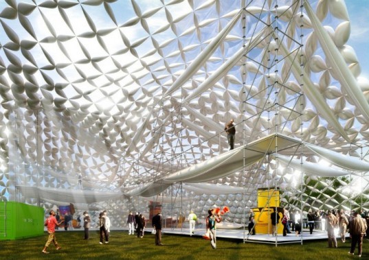 Mobilizarte, FRENTES arquitetura, PAX.ARQ, temporary pavilion, pop up pavilion, inflatable pavilion, brazil
