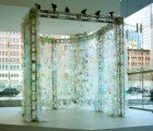 Towering Waterfall Made From Recycled Plastic Highlights Water Pollution