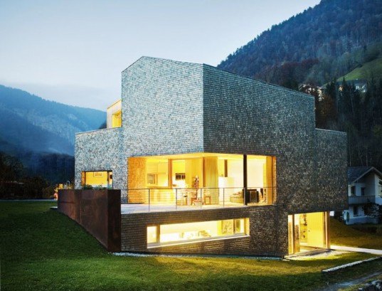 green design, green architecture, jurgen haller, peter plattner, house haller, house haller alp, alp houses, Mellau Austria, alp mountians, mountain houses, green village,green austria, green home office, silver fir wood,