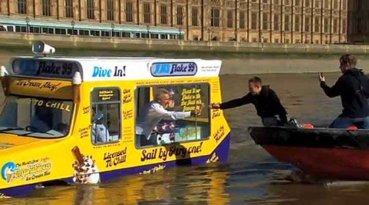 HMS Flake 99, Amphibious Ice Cream Truck, alternative transportation, Cadbury Ice Cream