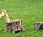 Axe and Stump Lounge Chair Gives New Life To Upturned Tree Trunks