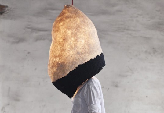 green design, eco design, sustainable design, Enrique Romero, recycled newspapers, recycled lamp, newspaper pulp lamp