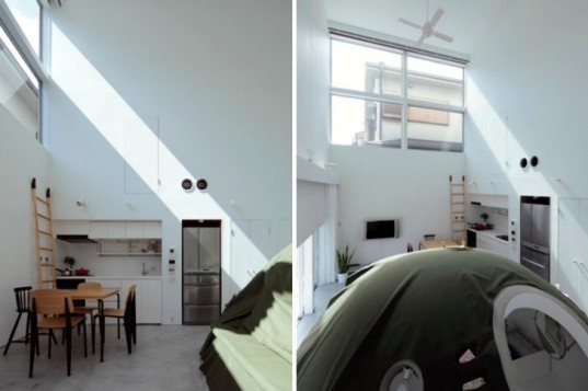 Ground and Above Roof House, SPACESPACE, bunker bathroom, osaka, japan, eco residence, solar passive design