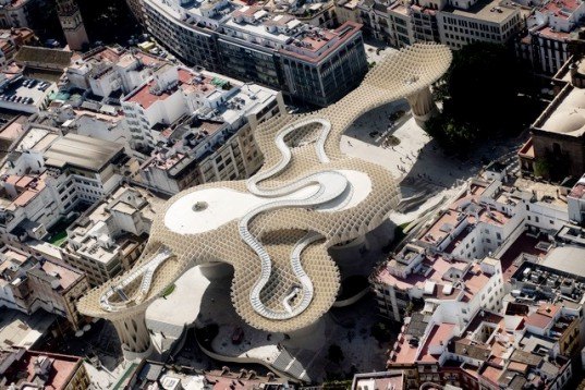Metropol Parasol, J mayer h, jurgen mayer, jurgen mayer h, juergen mayer h, Juergen Mayer, j mayer h architects, the world's largest wooden structure, wooden structures, wood buildings, wood architecture, german architects, german architecture, Spanish architecture, spain architecture, Jill Fehrenbacher, inhabitat interviews, inhabitat video, inhabitat video interview, sustainable architecture, green architecture, iconic architecture, modern icons in architecture, Erich Mendelsohn, modern architecture, museums, green museums, spain musuems, seville tourist destinations, seville tourist sites, roman ruins, roman ruins museums, digital modeling technology, architecture modeling technology, Seville Cathedral, Post-modernism, Deconstructivism