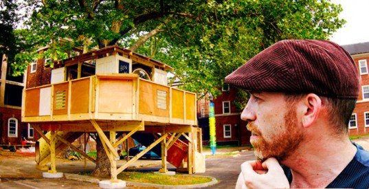 benjamin jones, build it green, eco art, eco design, figment arts festival, governor’s island figment festival, governor’s island green building, governor’s island pavilion, governors island, green architecture, green art, green art nyc, green building, green design, new york, nyc, reclaimed materials, recycled materials, solar power, sustainable art, sustainable design, sustainable treehouse, tree house, treehouse, Treehouses, inhabitat interview, interview