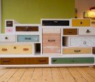 Design Direct Recycles 1,000 Discarded Drawers Into Colorful Cabinetry