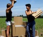 FanTubes is a Quirky Table Set Built from Cardboard Poster Tubes