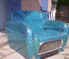 Colorful Retro Armchair Made from a Recycled 1968 4L Renault