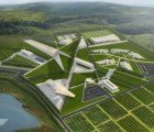 Self Sufficient Academy for Haiti is a Geometric Grid of Greenery Topped Plateaus