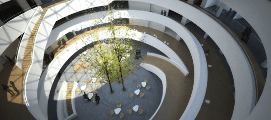 Novo Nordisk, green building, sustainable development, eco design, Henning Larsen, Bagsværd, Denmark, light-filled, landscaping, green design, sustainable design