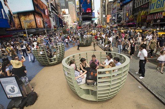 Times Square Meeting Bowls Times Square,times square pedestrian plaza, meeting bowls, times square alliance, mmmm, nyc community, urban furniture