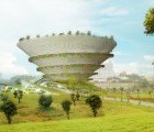 Influx Studio Unveils Spiraling Garden Museum With a Cork-Screw Green Roof for Taipei