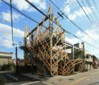 Urban Woods: Parasitic Wooden Exoskeleton in Osaka Will Soon Be Covered In Ivy