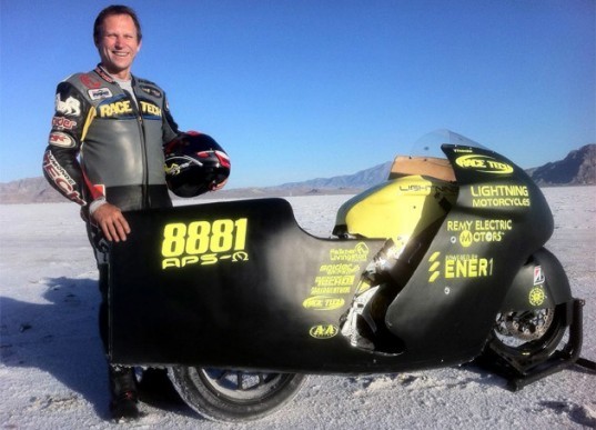 Lightning Motorcycles Electric Bike Speed Record Electric Vehicle, Electric Motorcycle, Lightning Motorcycles, APS Class, Souther California Timing Association, Paul Thede, Bonneville Track