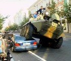 Park Your Car in the Bike Lane in Vilnius, Lithuania, and It Might Get Crushed by a Tank!