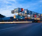 Genussregal: Stacked Shipping Container Showroom Springs up in in Austria