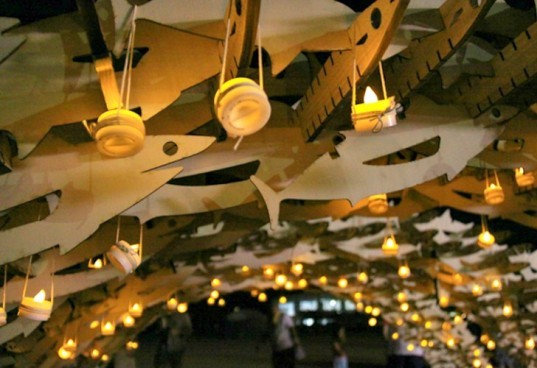 Kesennuma Fish Arch, Keio University, student project, tsunami relief, temporary pavilion, art installation, japan