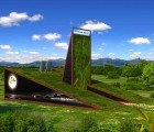 Amazing Prefab “Green Box” Has a Double Vertical Garden Shooting Up Through Its Center