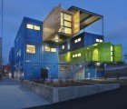 The Box Office Recycles 32 Shipping Containers Into 12 Colorful Offices in Providence