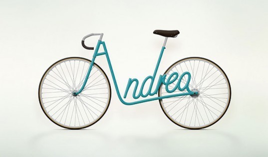 Juri Zaech, Typography Bikes, name bikes, cursive bikes, bicycle design, green transportation, alternative transportation