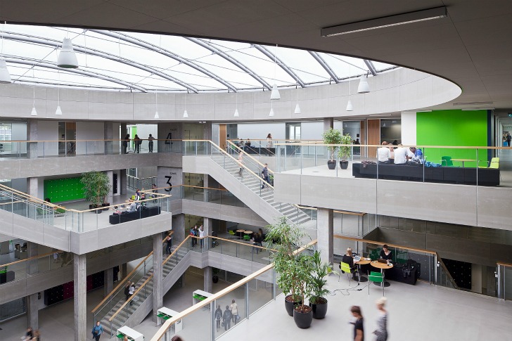 Campus Arhus N, Schmidt Hammer Lassen, via university, sustainable campus, green building, eco university, daylighting, living facade