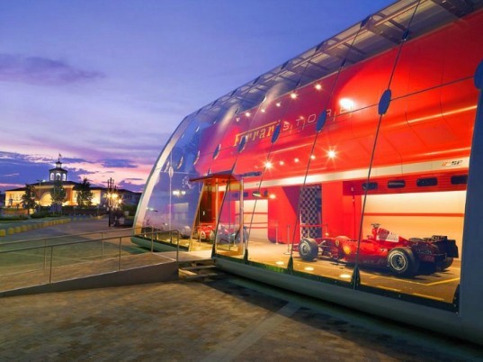 Ferrari Factory Store, Iosa Ghini Associati, ferrari, daylighting, fritted glass, passive cooling, italy