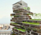 Mercedes Benz Business Center is a Stacked Green-Roofed High Rise Concept for Yerevan