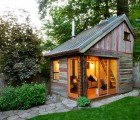 Rustic and Beautiful Backyard Micro-House is Built from Recycled Barnboard