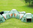 Modular Decagon Tents Expand Into Cozy Honeycomb Shelters