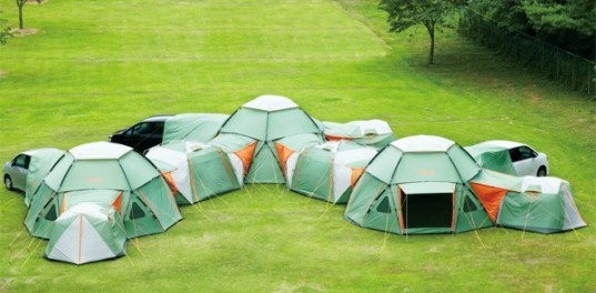 decagon tent, spoon and tamago, tent design, camping tents, adaptable tents, big tent design, logos outdoor company, japanese tent company