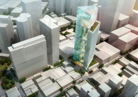 PNC Tower, PNC Financial Services, Pittsburgh, green design, LEED, Doug Gensler, geothermal, green wall, green roof, energy efficient design, 