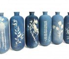 Studio Gilthero Uses Light to Print Floral Silhouettes on Blueware Vases