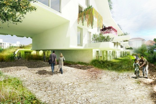 Green Roofed Apartments, OFF Architecture, terraced apartments, green roof, logements anglet, anglet, france